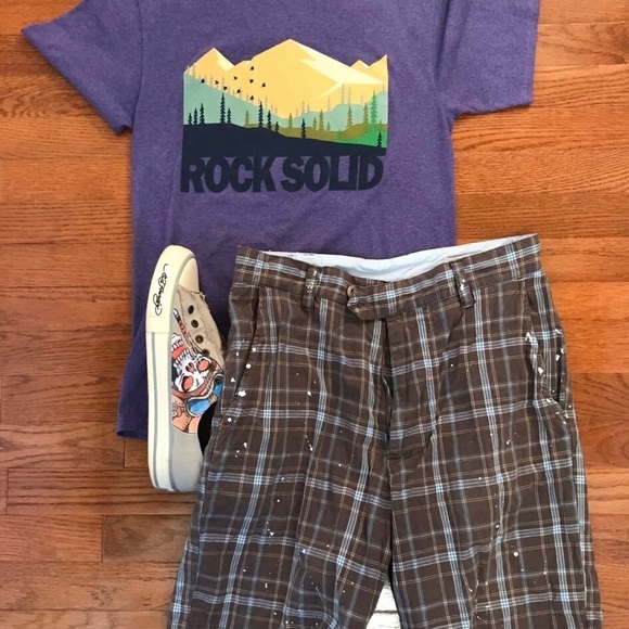 ROCK SOLID SHIRT PURPLE SMALL MOUNTAIN DEER CREEK - Picture 4 of 4